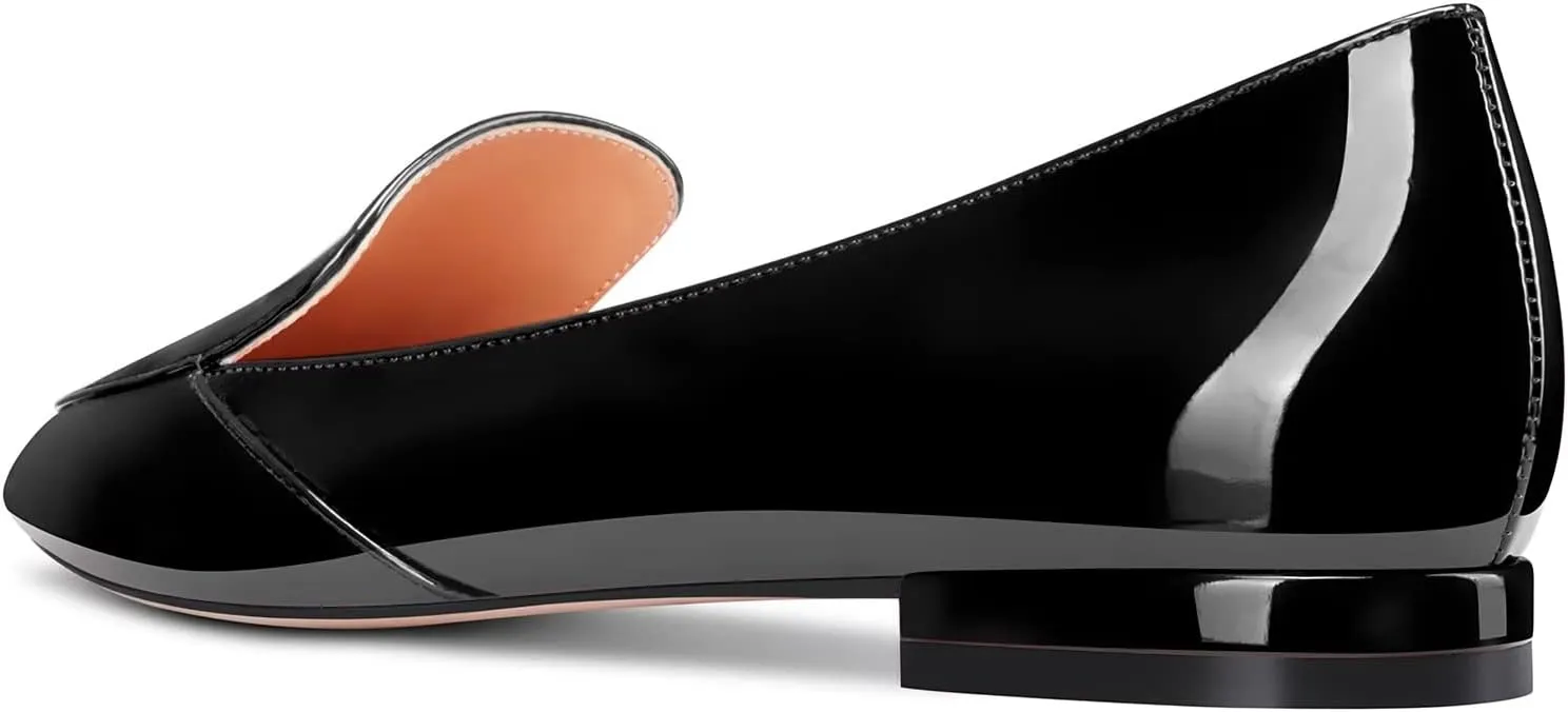 TNYNFBEB Women Chunky Block Low Heel Close Pointed Toe Loafers Shoes Slip-on Office Party Basic Classic 0.6 Inches Heels