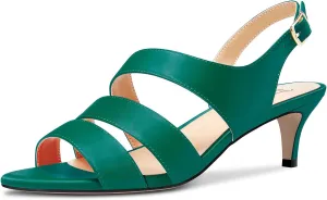 TNYNFBEB Women Mid Heel Peep Open Toe Sandals Ankle Strap Buckle Prom Wedding Cute Basic Classic 2.0 Inches Heels