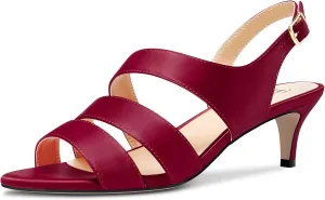 TNYNFBEB Women Mid Heel Peep Open Toe Sandals Ankle Strap Buckle Prom Wedding Cute Basic Classic 2.0 Inches Heels
