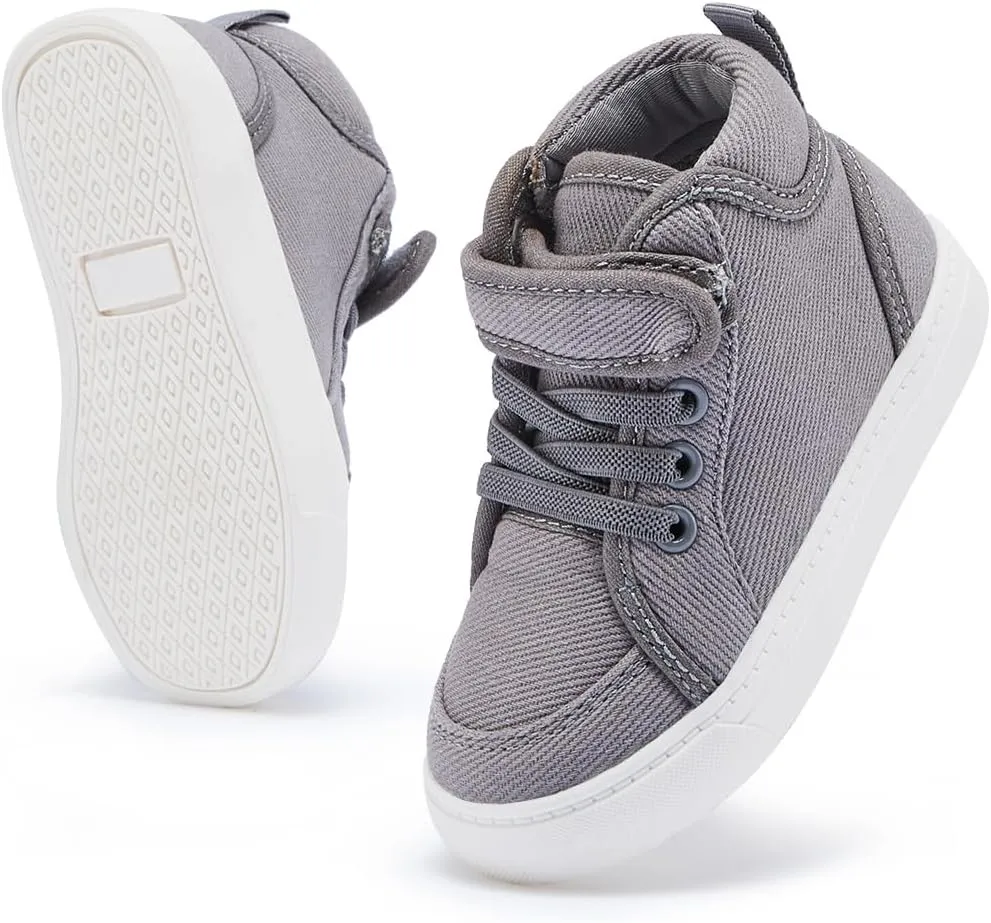 Toddler Boys Girls Walking Shoes High Top Tennis Canvas Sneakers(Infant/Toddler)