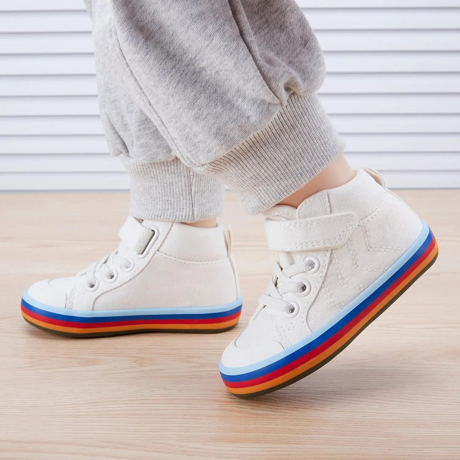 Toddler Boys Girls Walking Shoes High Top Tennis Canvas Sneakers(Infant/Toddler)