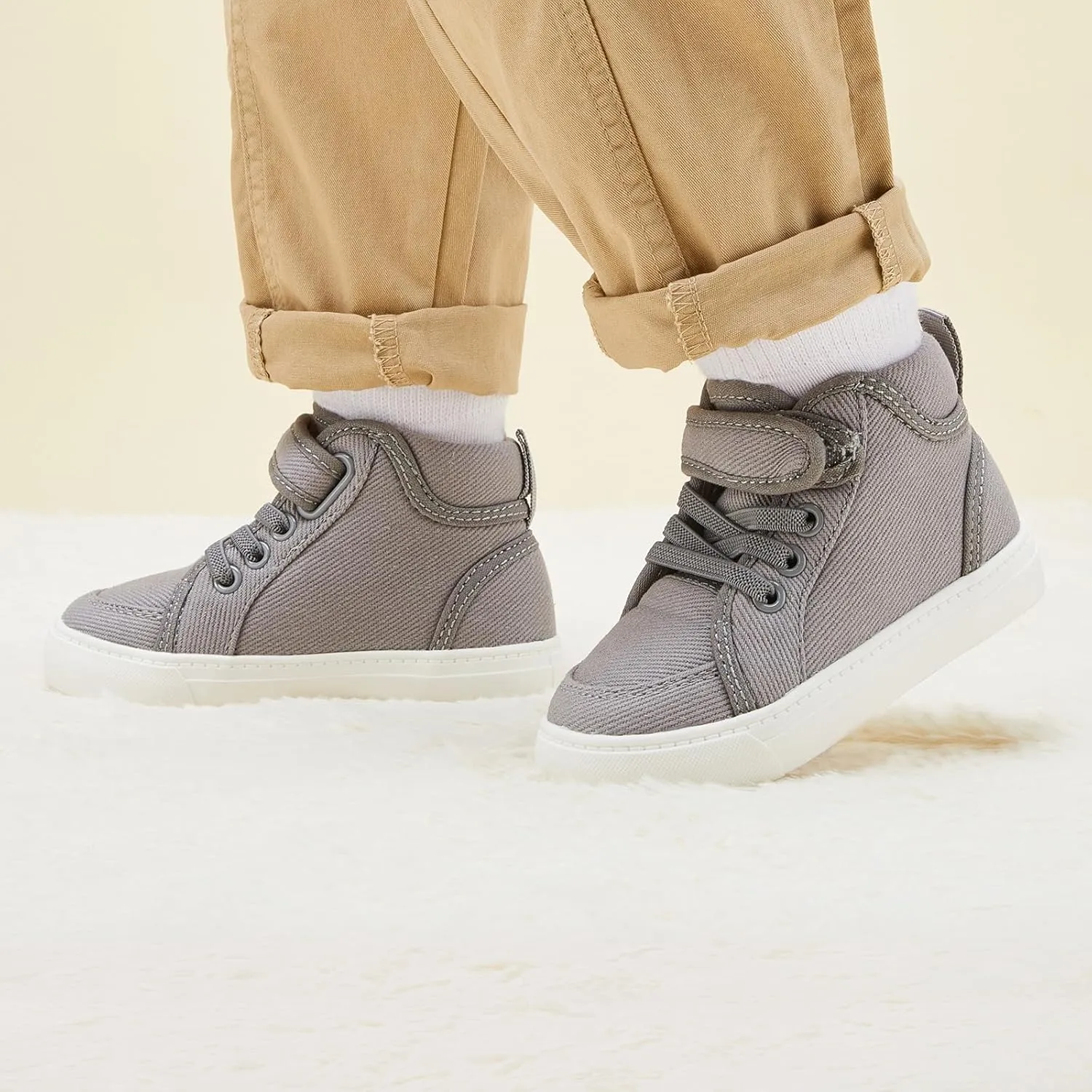 Toddler Boys Girls Walking Shoes High Top Tennis Canvas Sneakers(Infant/Toddler)