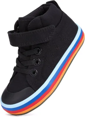 Toddler Boys Girls Walking Shoes High Top Tennis Canvas Sneakers(Infant/Toddler)