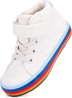 Toddler Boys Girls Walking Shoes High Top Tennis Canvas Sneakers(Infant/Toddler)