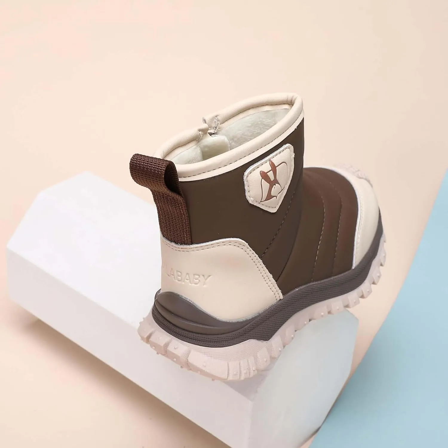 Toddler Cotton Soft Snow Booties Side Zipper 𝐖aterproof Warm Shoes Baby Boys Infant Boots Sole Non Slip Ski Warm Comfy