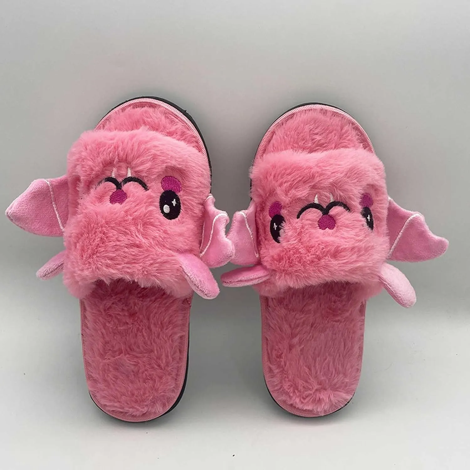 Toddler Girls Boys House Shoes with Sock 2PC Winter Cartoon Bat Plush Cozy Slipper Warm Lightweight Walking Shoes