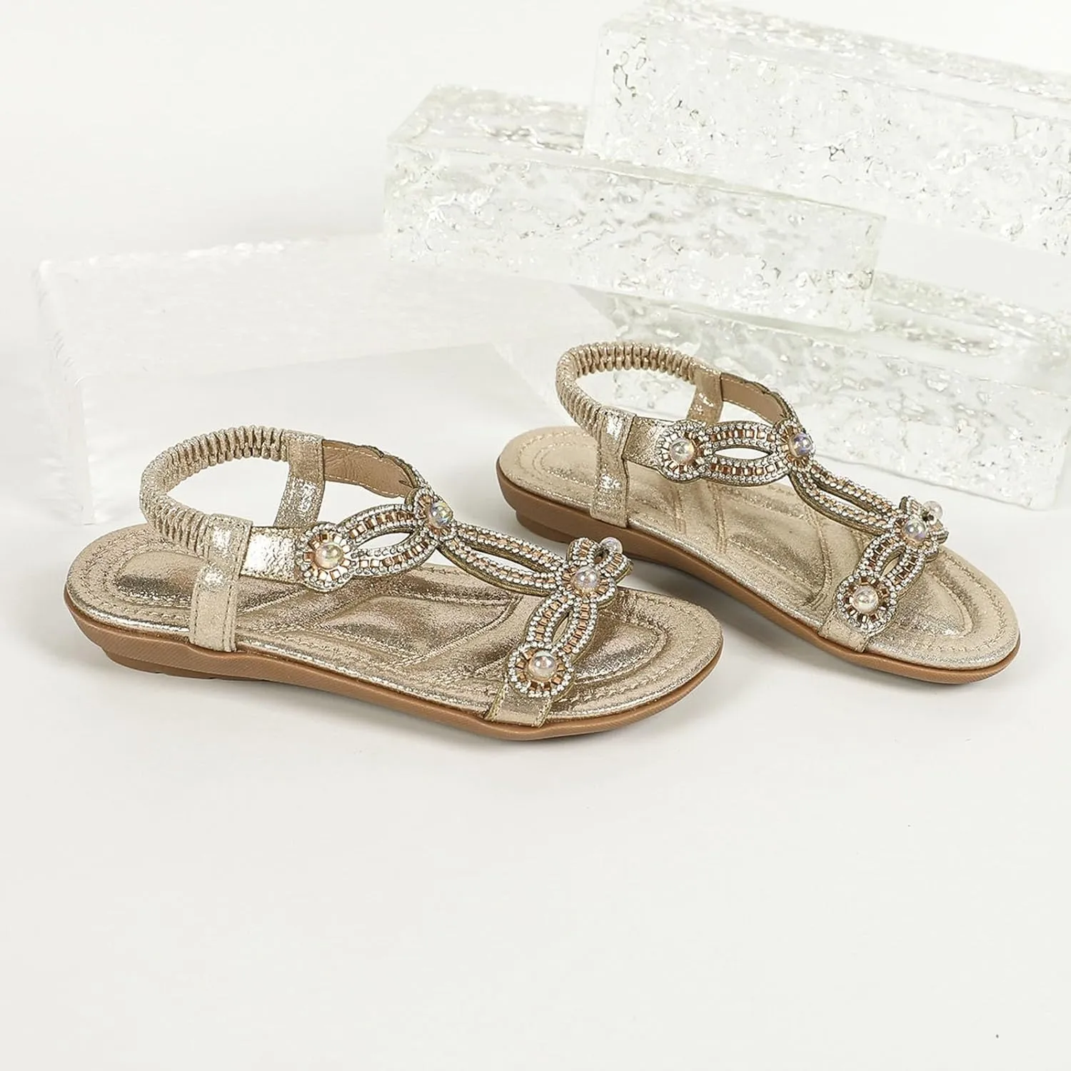 Toddler Girls Pearl Sequins Sandals Formal Dress Open Toe Fancy Wide Shoes Kids Baby Elegant Flat Non Slip Fancy Shoes