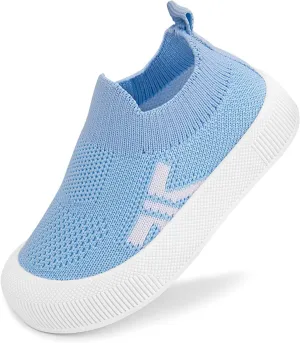 Toddler Summer First Walking Shoes Breathable Non-Slip Soft Sole Wide Toddler Shoes Tennis Sneakers Knitted Mesh Elastic Sock Shoes for Baby Boy Girl Outdoor Indoor Walker Shoes