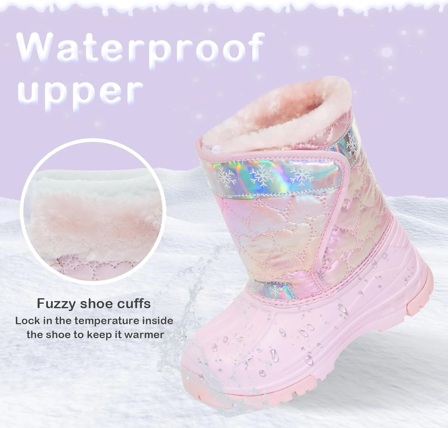 Toddler Warm Boots Girls Winter Snow Boots Child Rain Boot Waterproof Shoes Outdoor