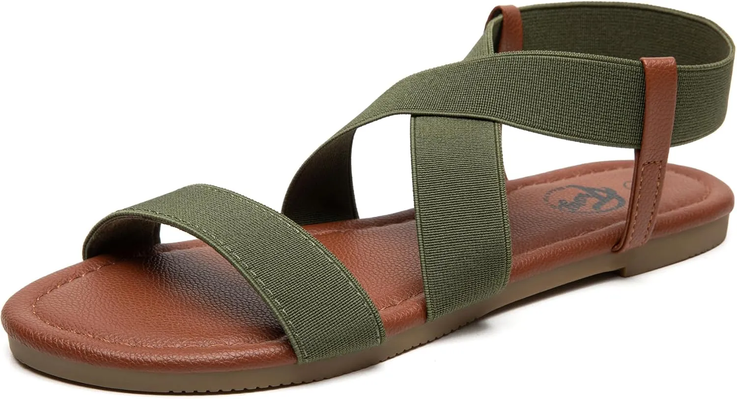 Trary Sandals Women, Womens Sandals, Flat Sandals for Women Dressy Summer, Women's Sandals, Elastic Sandals for Women, Cute Sandals, Open Toe Dress Sandals,Wide Sandles Womans, Sandalias Para Mujer