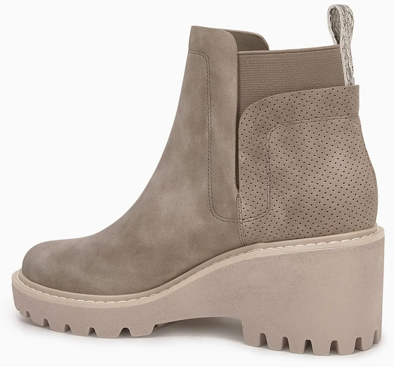 Trish Lucia Womens Platform Lug Sole Chelsea Boots Ankle High Chunky Block Heel Non-Slip Suede Leather Slip on Combat Fashion Booties