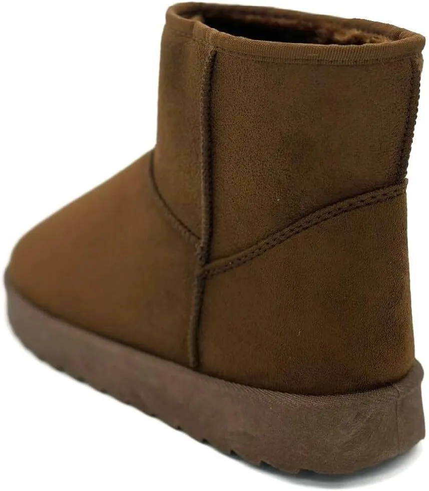 TruFox Womens Winter Boots Classic Faux Fur Lined Slip On Ankle Boots
