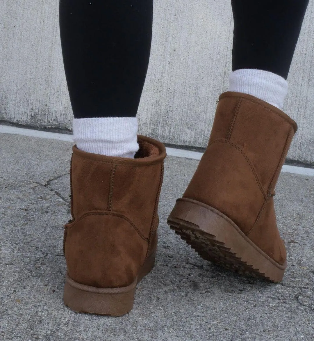 TruFox Womens Winter Boots Classic Faux Fur Lined Slip On Ankle Boots