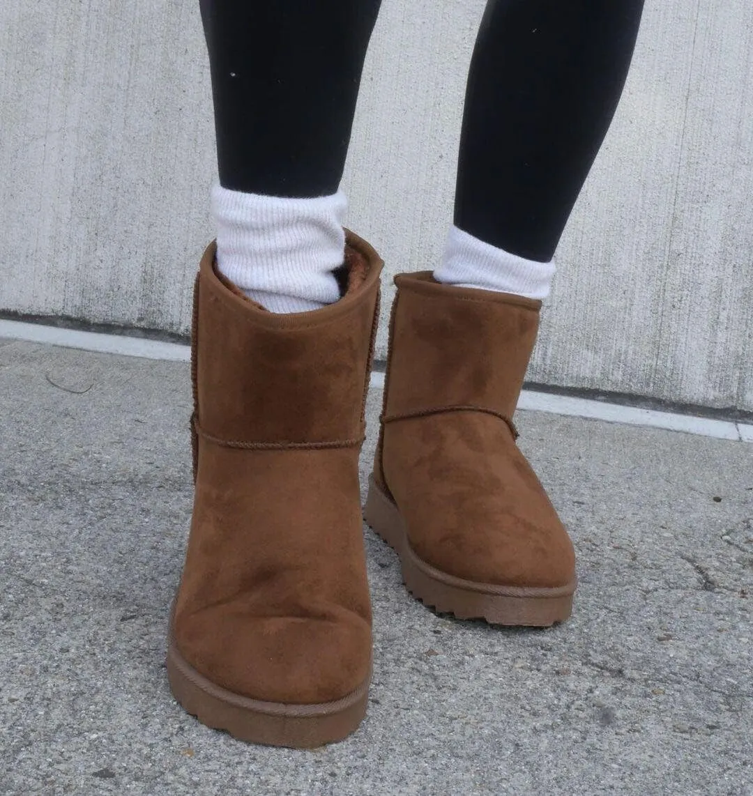 TruFox Womens Winter Boots Classic Faux Fur Lined Slip On Ankle Boots