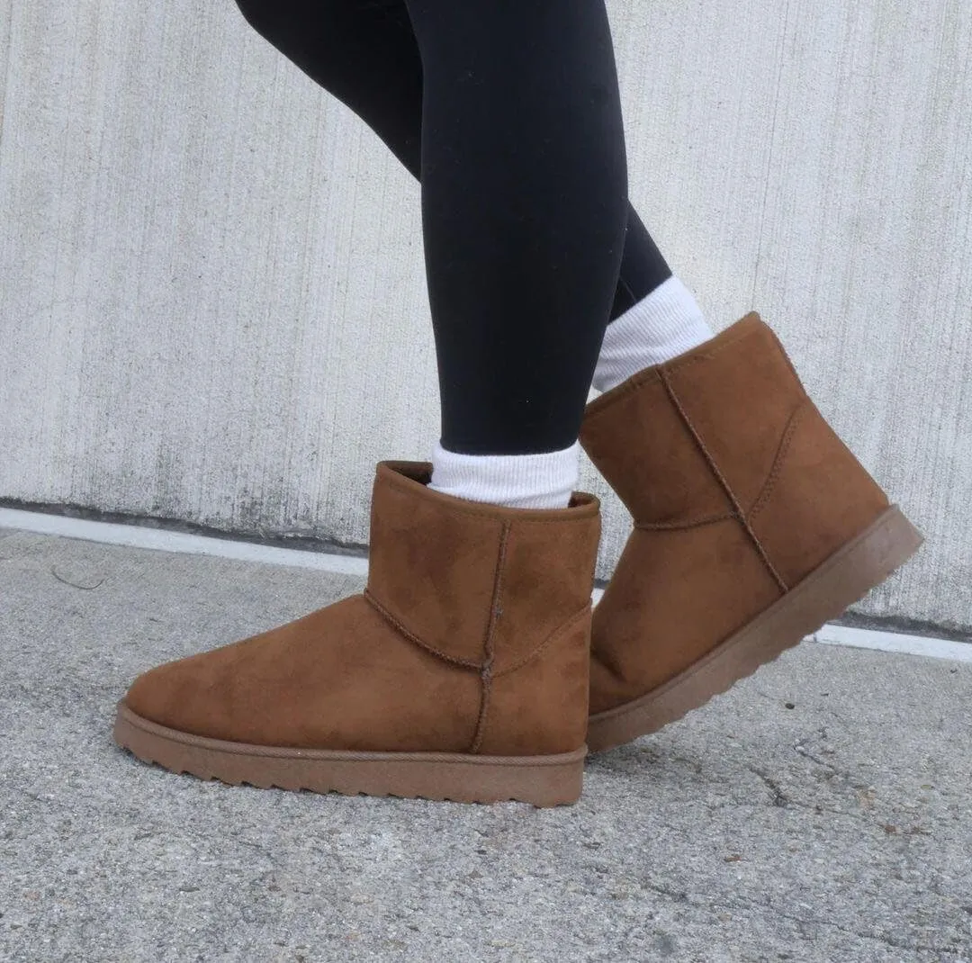 TruFox Womens Winter Boots Classic Faux Fur Lined Slip On Ankle Boots