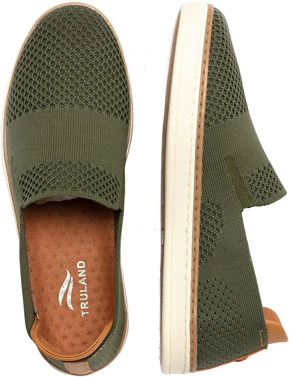 TRULAND Women’s Slip On Sneakers Fashion Tennis Shoes - Breathable Knit Loafers Casual Summer Shoes Comfortable Flats