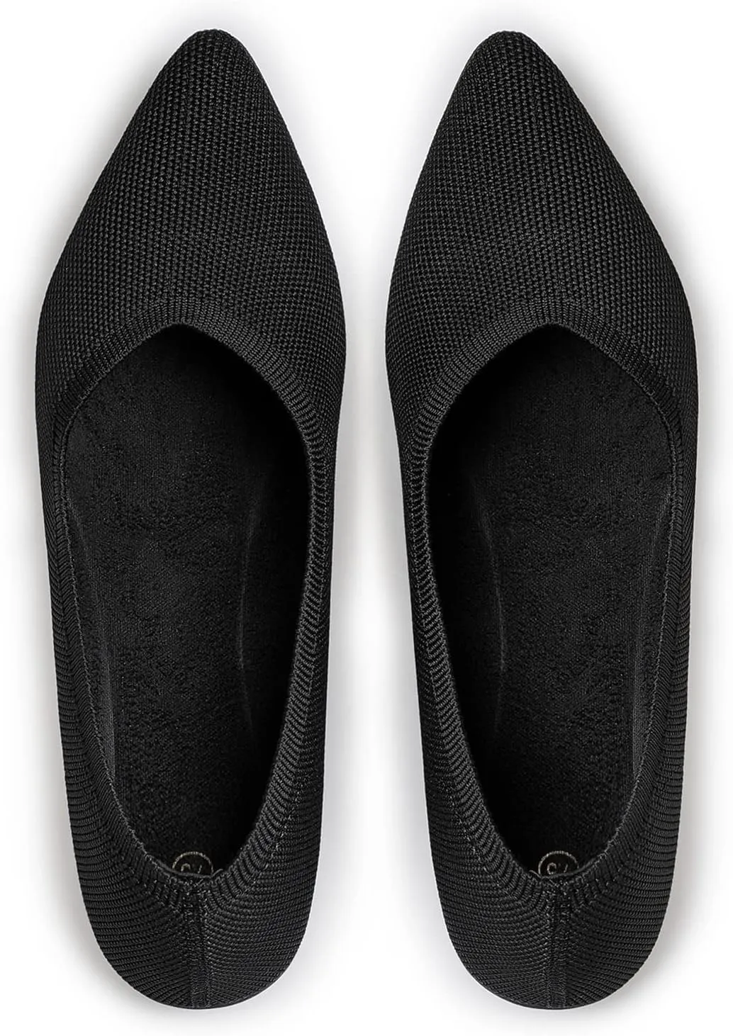 TUOKING Women's Flats Shoes Knit Pointed-Toe Ballet Dress Shoes Comfortable Soft Casual Loafers Slip on Walking Office Shoes