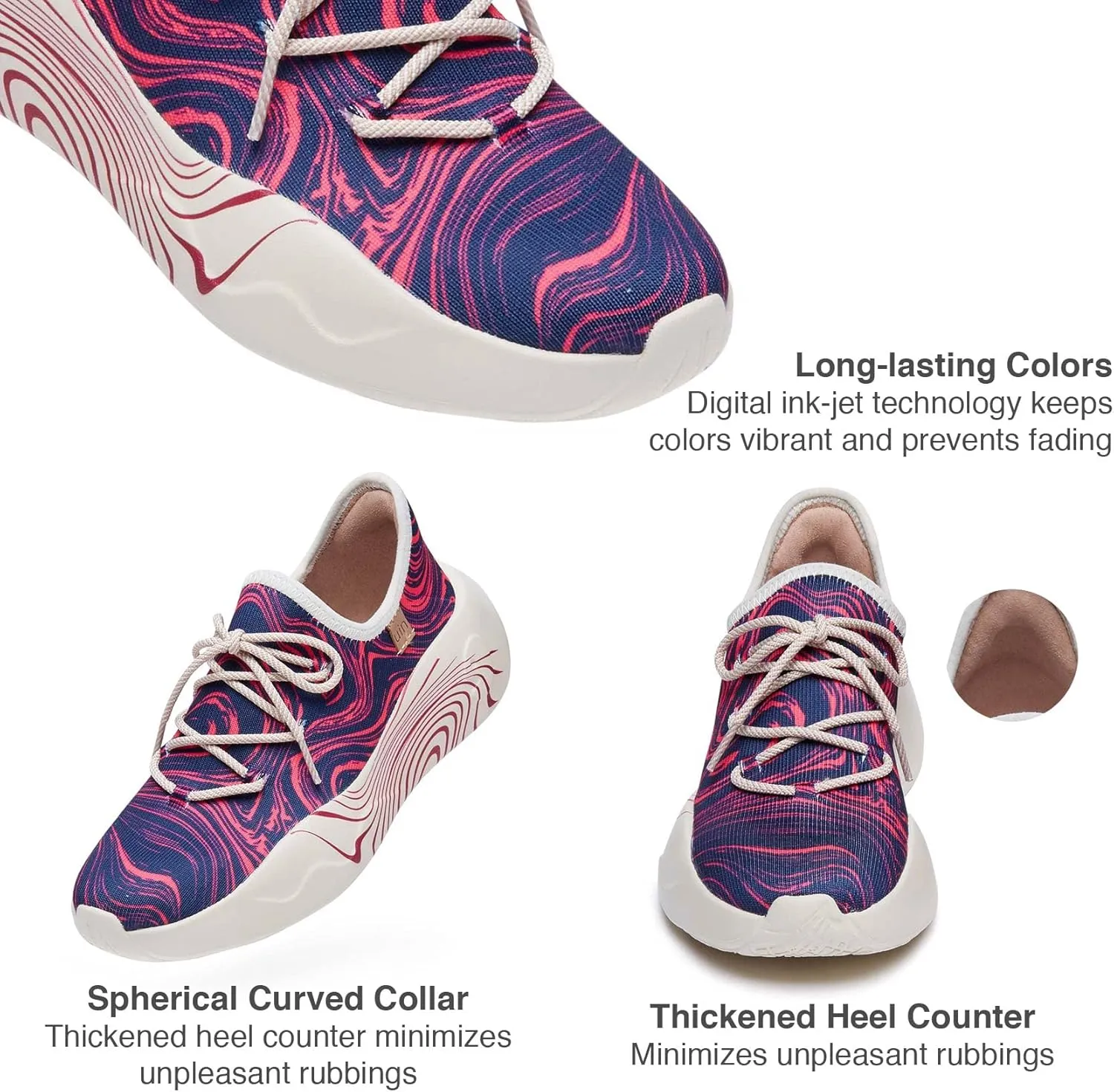 UIN Women's Fashion Sneakers Lightweight Walking Casual Slip Ons Comfortable Art Painted Athletic Travel Shoes