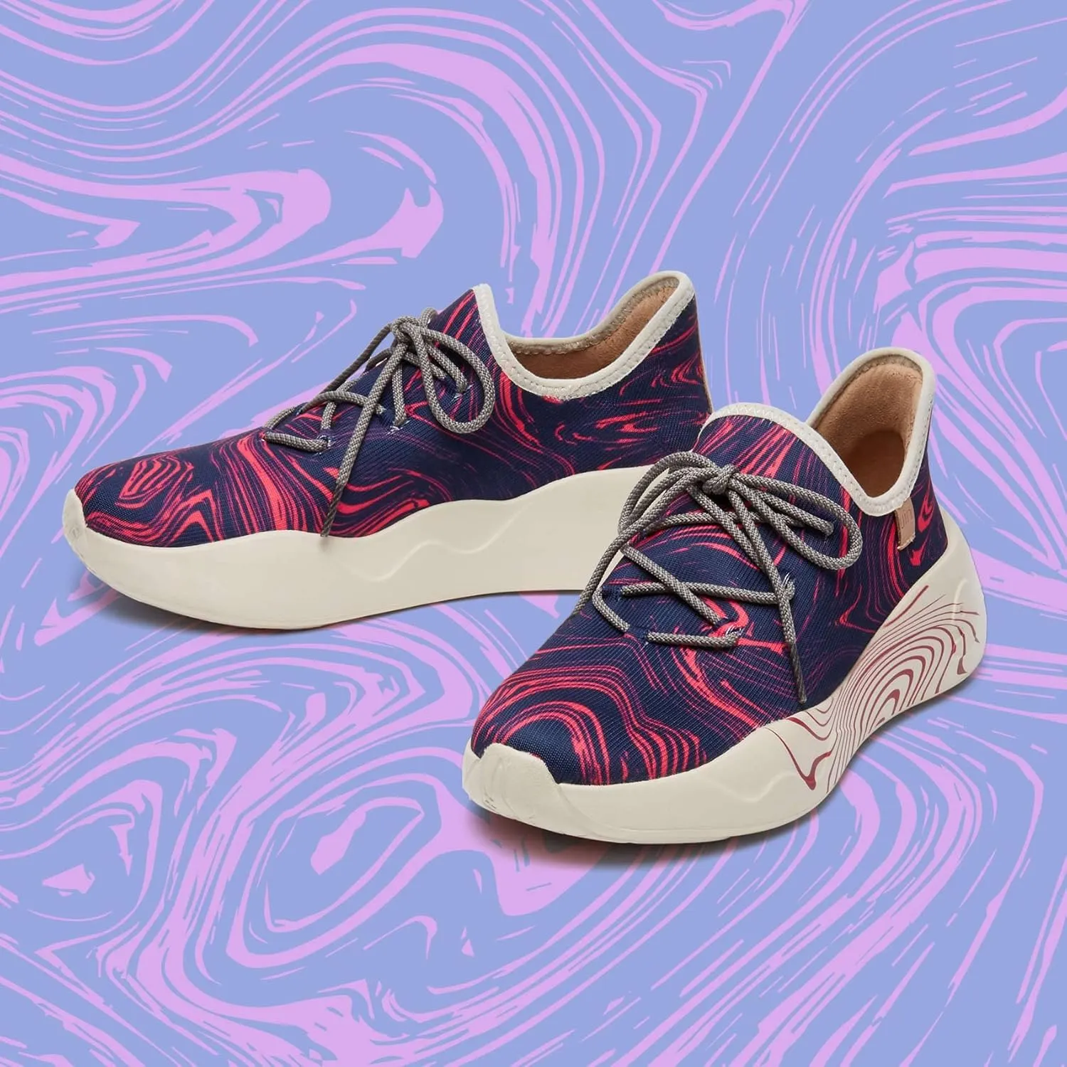 UIN Women's Fashion Sneakers Lightweight Walking Casual Slip Ons Comfortable Art Painted Athletic Travel Shoes