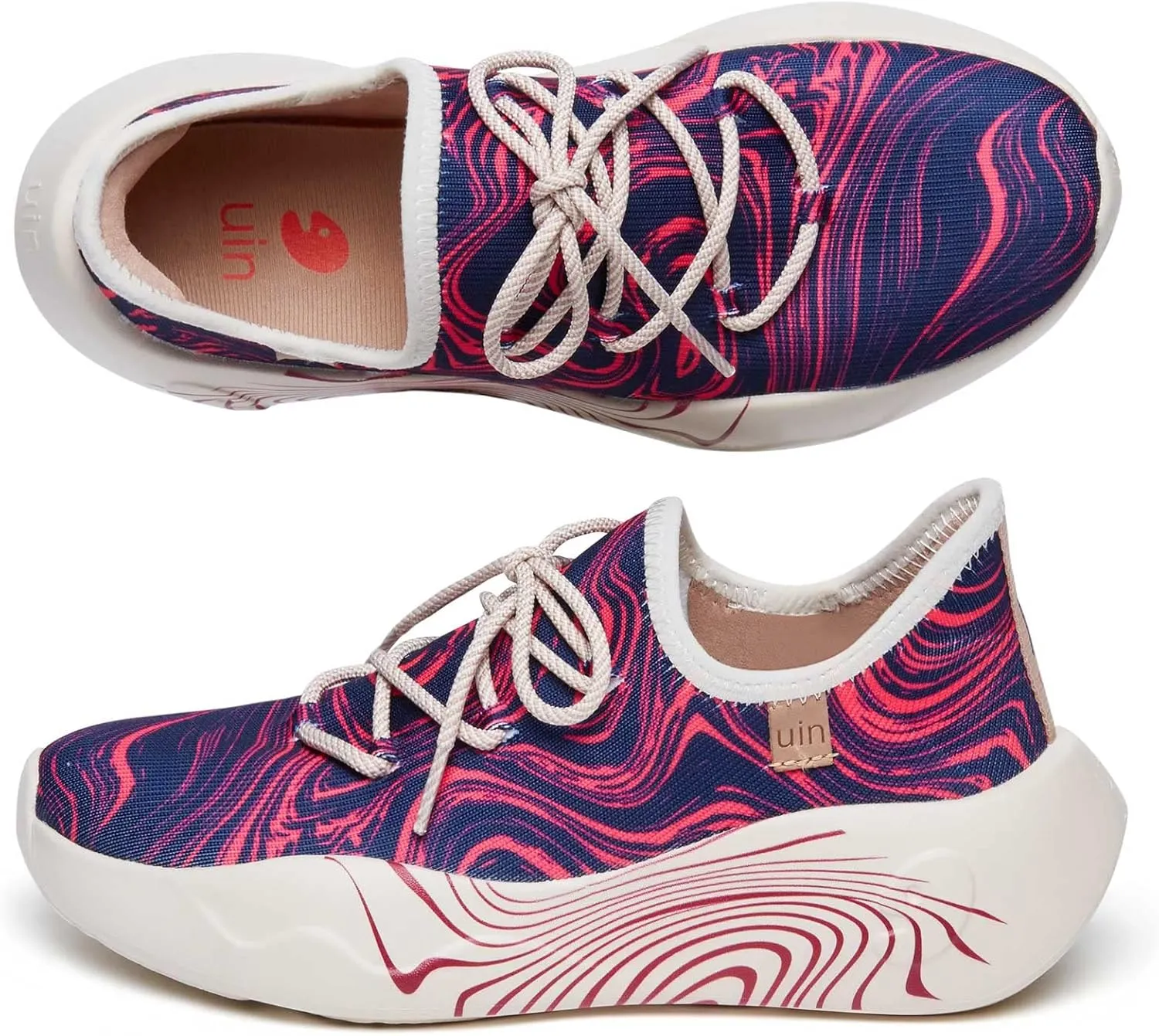 UIN Women's Fashion Sneakers Lightweight Walking Casual Slip Ons Comfortable Art Painted Athletic Travel Shoes