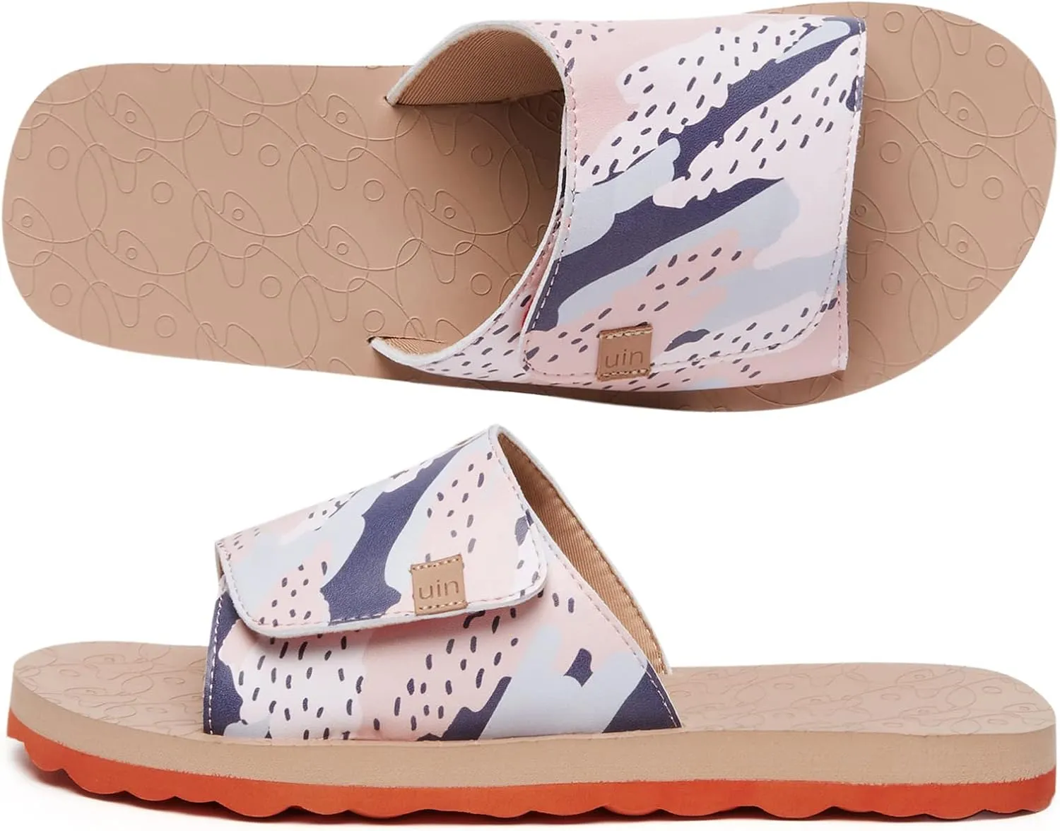 UIN Women's Flip Flops Thong Sandals Beach Summer Casual Art Painted Travel Comfort Slippers Non Slip