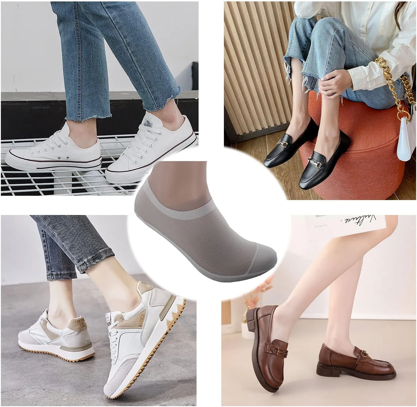 Ultra Thin Liner Socks Non Slip Nylon No Show Socks Womens Lightweight Breathable 3 & 4 & 6 Pair Packs