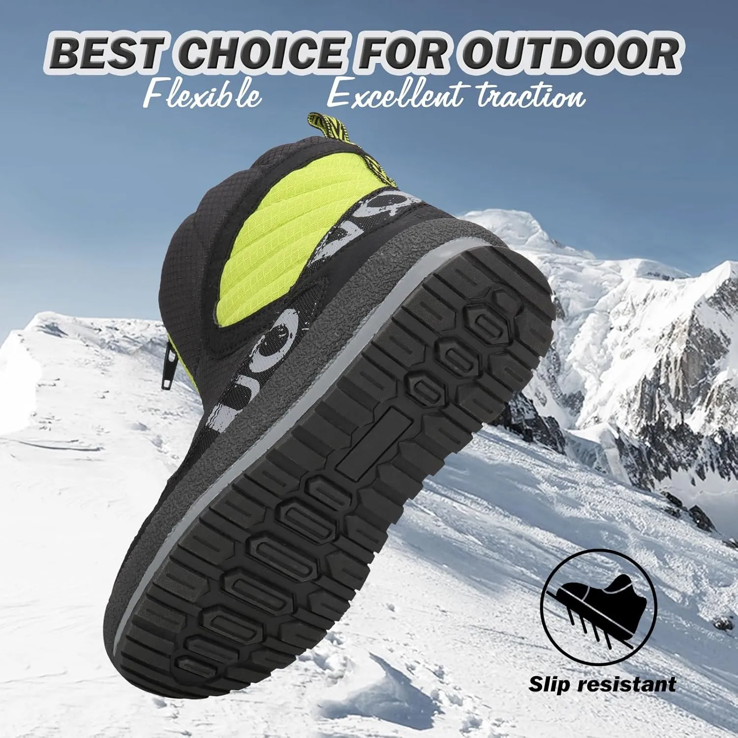 UOVO Kids Boys girls Snow Boots Warm Ankle Fur Lined Slip Resistant Waterproof Outdoor Winter Shoes(Little Kids/Big Kids)