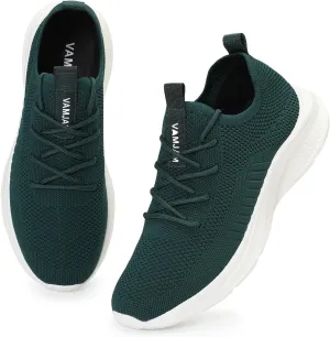 VAMJAM Men's Running Shoes Fashion Sneakers Lightweight Breathable Flying Knitting Lace Up Mesh Walking Shoes Workout Casual Sports Shoes