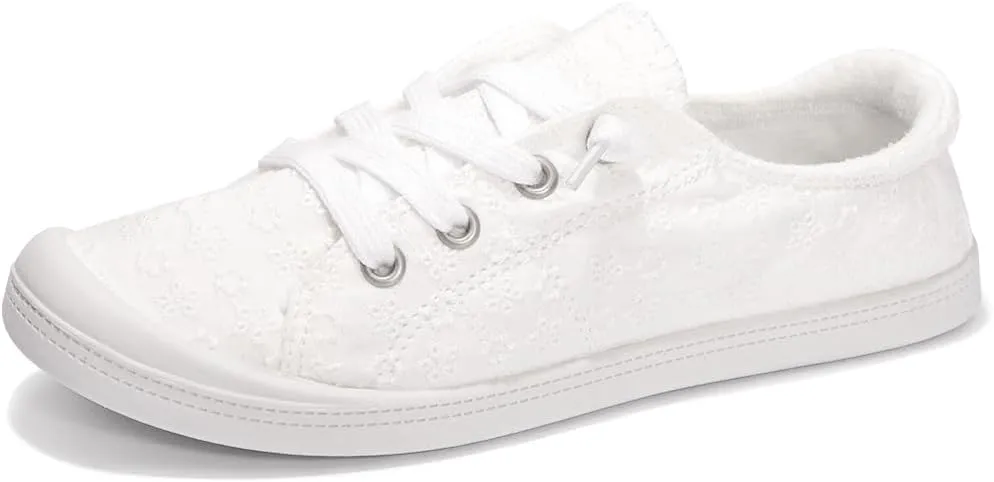 Vanessa Women's Slip On Canvas Shoes Low Top Fashion Sneakers Casual Flats Walking Shoes Comfy Loafers