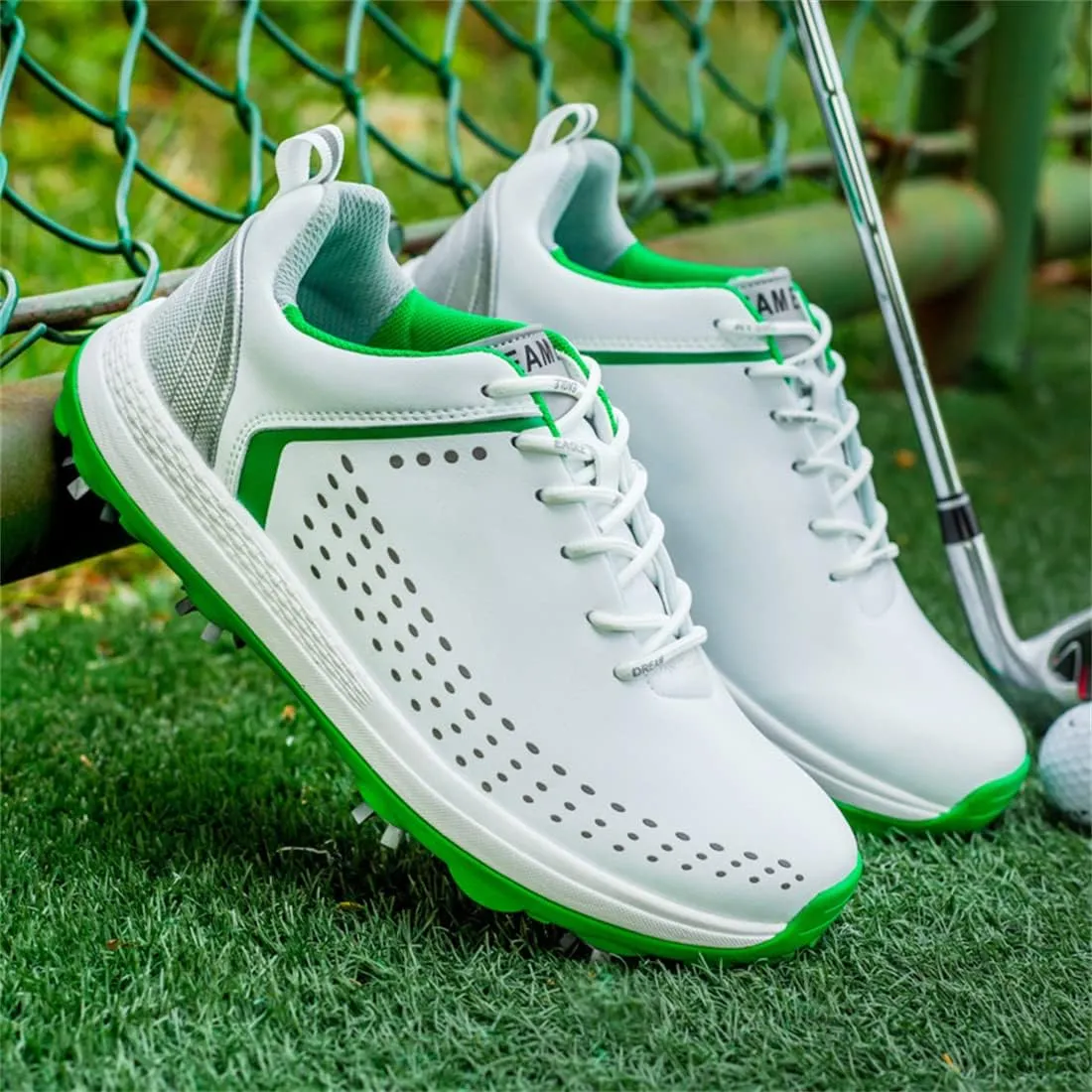 VEACAM Mens Golf Shoes Waterproof Golf Trainers Outdoor Golfing Sports Shoes Casual Ligthweight Golf Sneakers