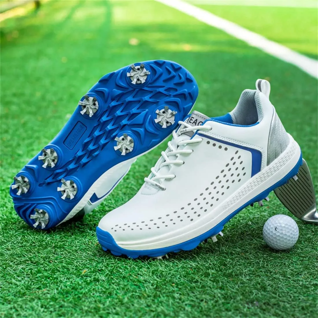 VEACAM Mens Golf Shoes Waterproof Golf Trainers Outdoor Golfing Sports Shoes Casual Ligthweight Golf Sneakers