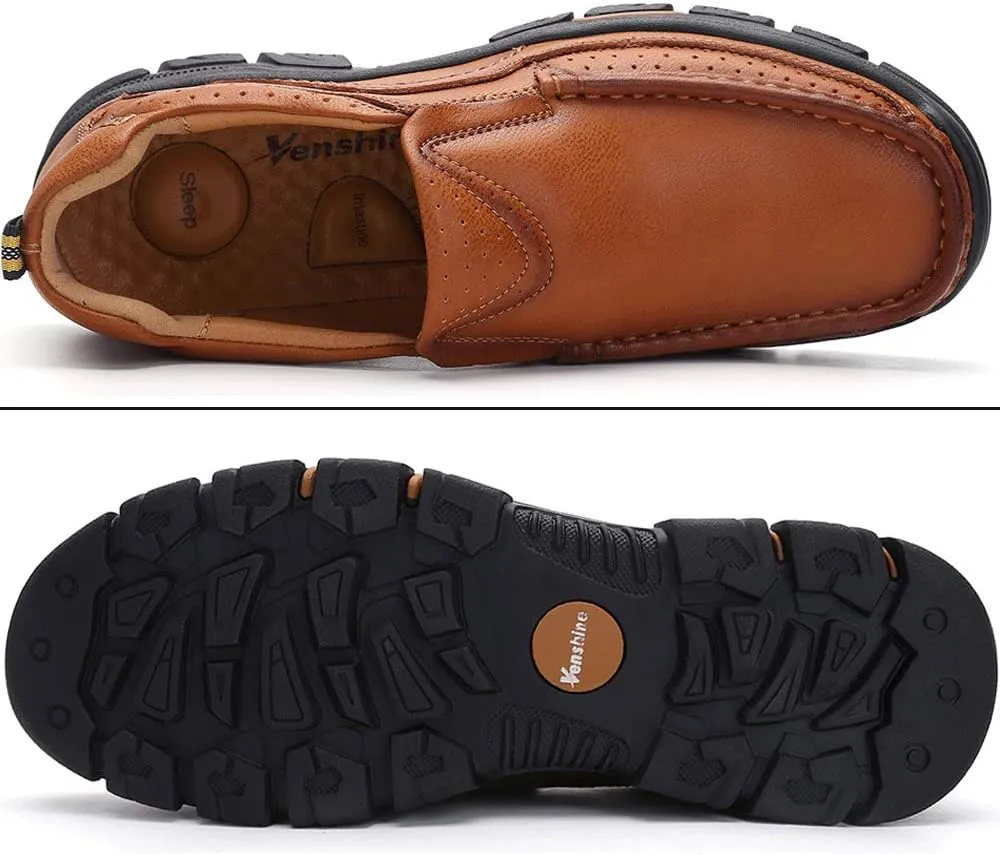 Venshine Mens Casual Slip On Loafers Shoes Walking Dress Leather Shoes