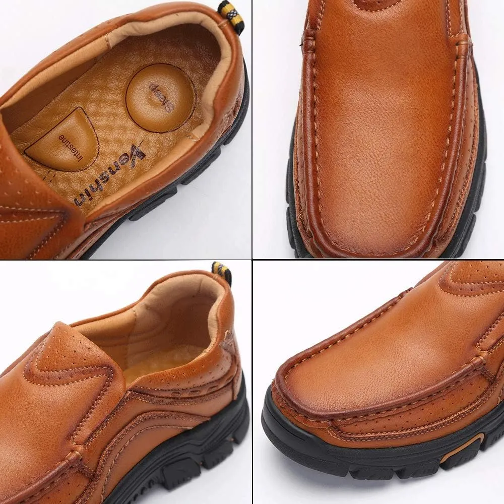 Venshine Mens Casual Slip On Loafers Shoes Walking Dress Leather Shoes