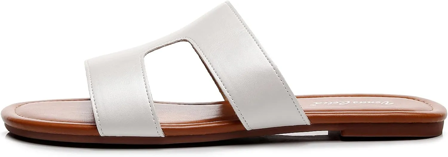 VenusCelia Women's H Band Wide Flat Sandal