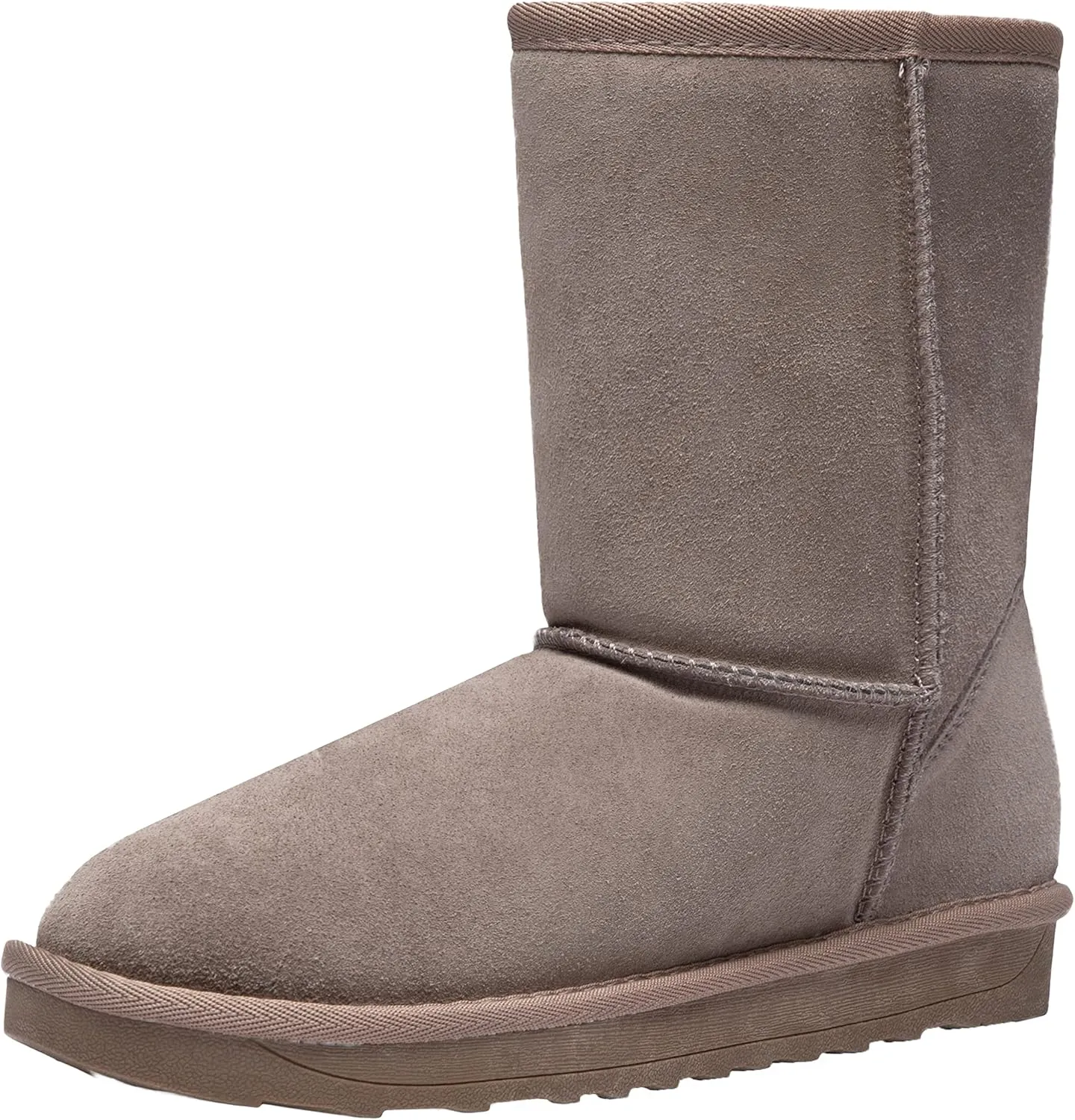 Vepose Women's Winter Snow Boots Warm Fur Mid Calf Tall Suede Fuzzy Slip on Shoes