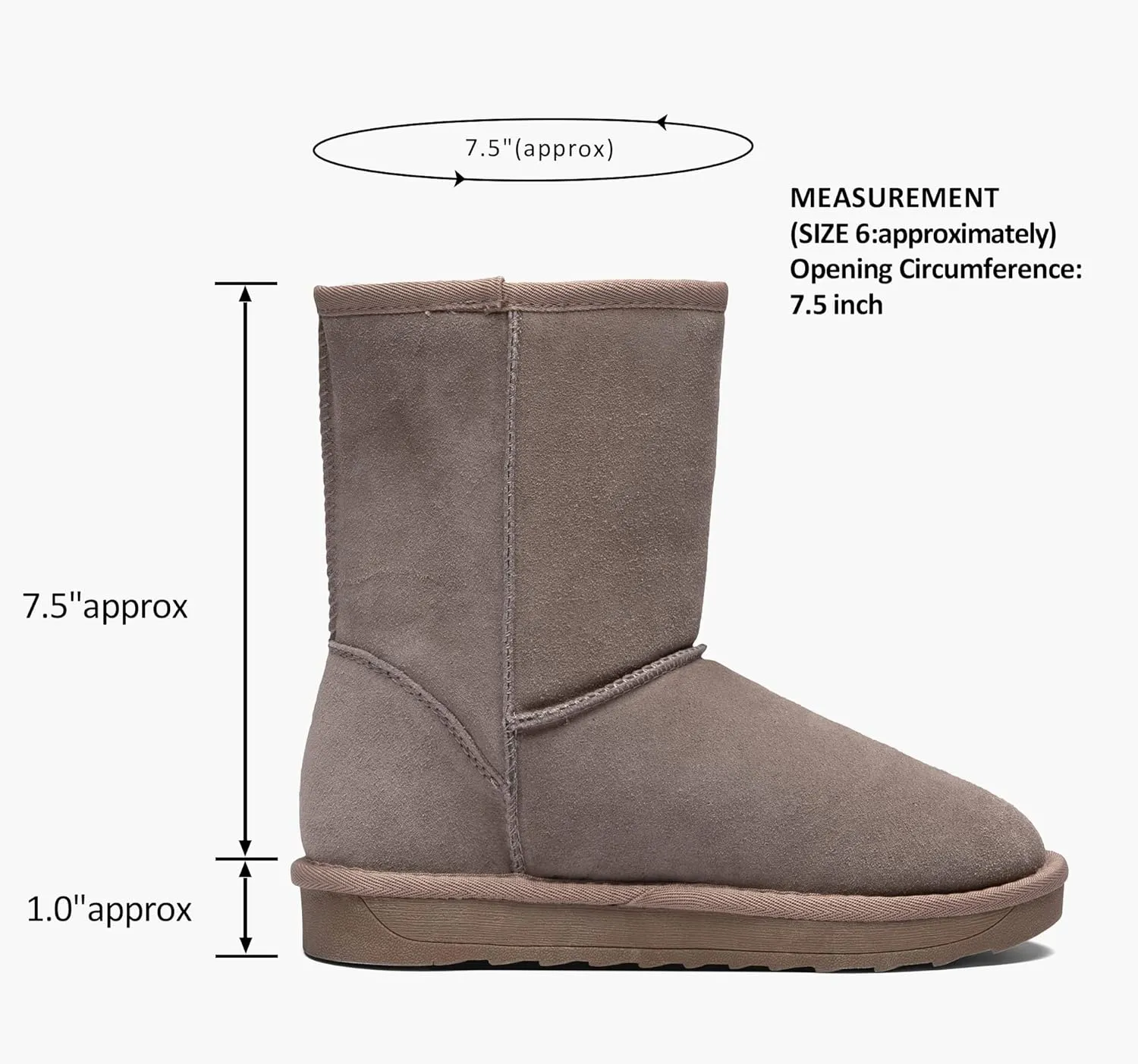 Vepose Women's Winter Snow Boots Warm Fur Mid Calf Tall Suede Fuzzy Slip on Shoes