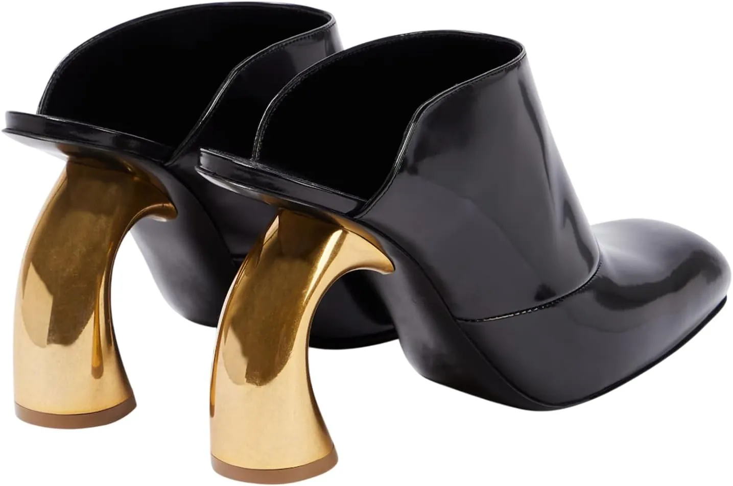 Vertundy Black Mules for Women Square Closed Toe Chunky Heel Pull On Heeled Sandals Pumps