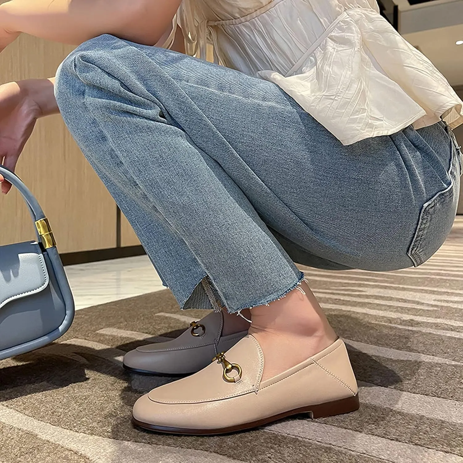Vertundy Loafers for Womens Low Heel Flats Loafers