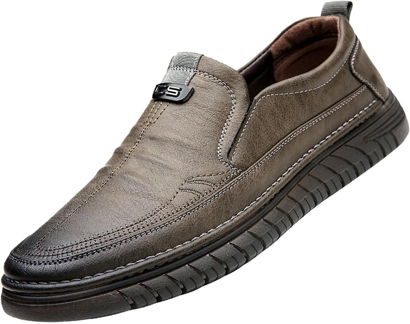 VIFOCUS Men's Loafers Slip-On Casual Leather Dress Shoes,Lightweight Comfort Non-Slip Ox Softsole for Business Driving Walking