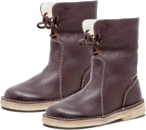 Vintage Buttery-Soft Waterproof Wool Lining Boots,Vintage Buttery-Soft Wool Lining Boots PU Leather