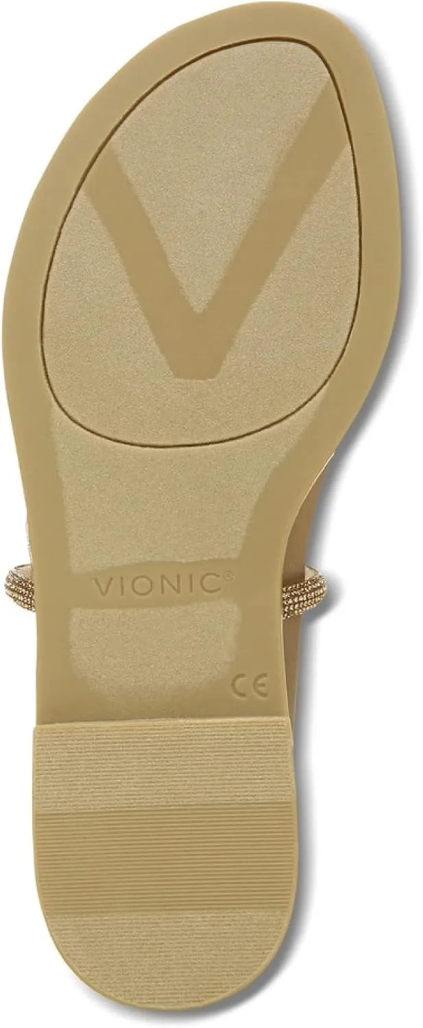 Vionic Women's Citrine Prism Flat Comfort Sandal- Supportive Slide Walking Sandals That Includes an Orthotic Insole and Cushioned Outsole for Arch Support, Medium and Wide Widths
