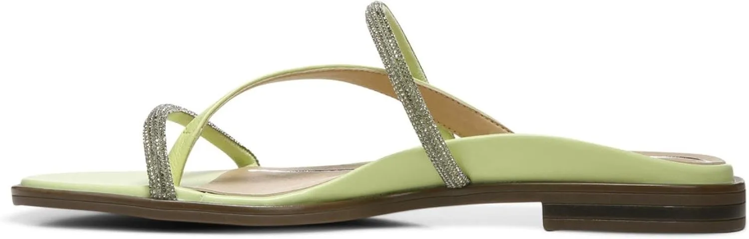 Vionic Women's Citrine Prism Flat Comfort Sandal- Supportive Slide Walking Sandals That Includes an Orthotic Insole and Cushioned Outsole for Arch Support, Medium and Wide Widths