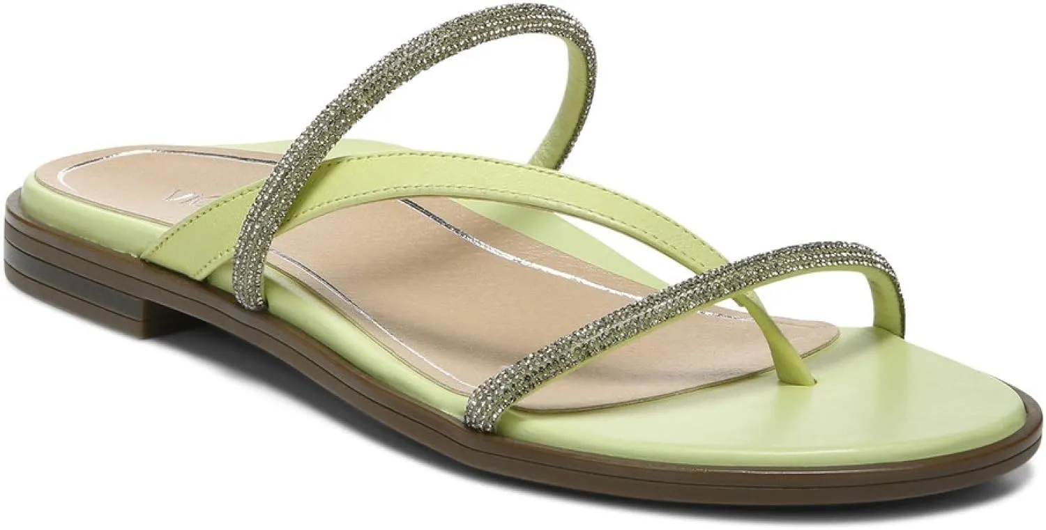 Vionic Women's Citrine Prism Flat Comfort Sandal- Supportive Slide Walking Sandals That Includes an Orthotic Insole and Cushioned Outsole for Arch Support, Medium and Wide Widths