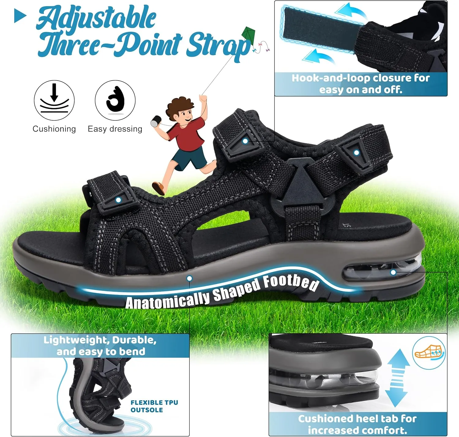 visionreast Boys Sandals Camouflage Print Kids Fashion Sport Sandals Outdoor Sandal Athletic Casual Sandals Beach Shoes