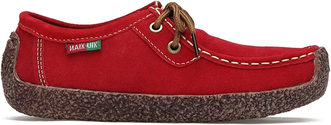 VOKLIN Women's Casual Driving Loafers Moccasins Lace Up Breathable Comfortable Flat Driver Oxfords Shoes