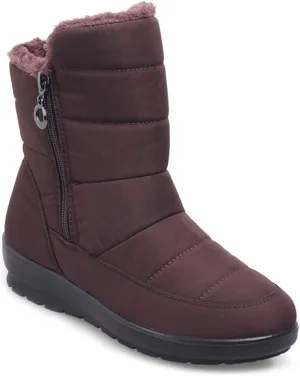 VOKLIN Women's Waterproof Rain Snow Ankle Boots Winter Warm Fur Zipper Anti-slip Outdoor Snow Short Booties