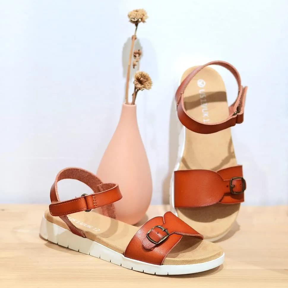 Vonair Girls Sandals Strappy Cute Flats Dress Sandals for Girls Kids Summer Shoes Open Toe with Hook Loop