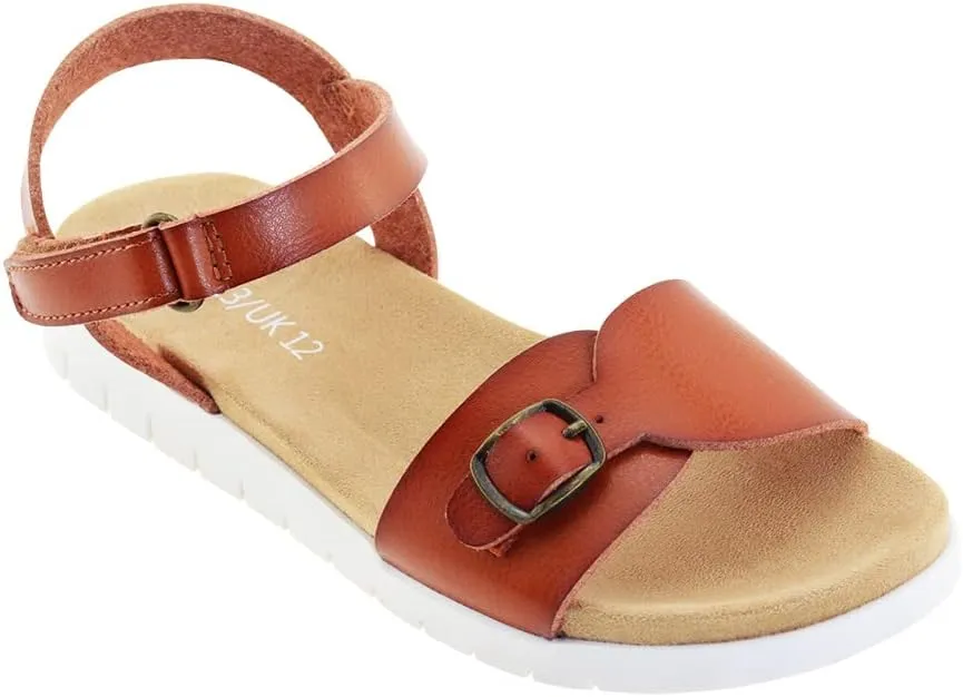 Vonair Girls Sandals Strappy Cute Flats Dress Sandals for Girls Kids Summer Shoes Open Toe with Hook Loop