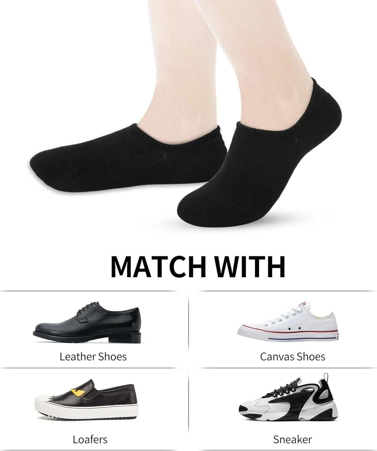 VOROLO No Show Socks for Womens,Low Cut Ankle Sock,Non Slip Flat Boat Invisible Liner Athletic Socks