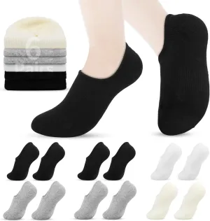 VOROLO No Show Socks for Womens,Low Cut Ankle Sock,Non Slip Flat Boat Invisible Liner Athletic Socks
